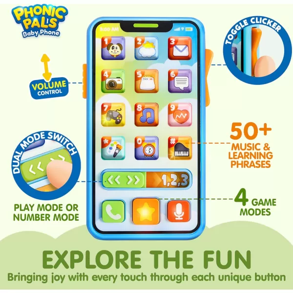 JOYIN Upgraded Toy Phone and Remote Control Set 90 Music and Learning Phrases Baby Toys 612 Months Toddler Birthday Gifts for 1 2 3 Year Old Girs Boy Toys Holiday Stocking Stuffers