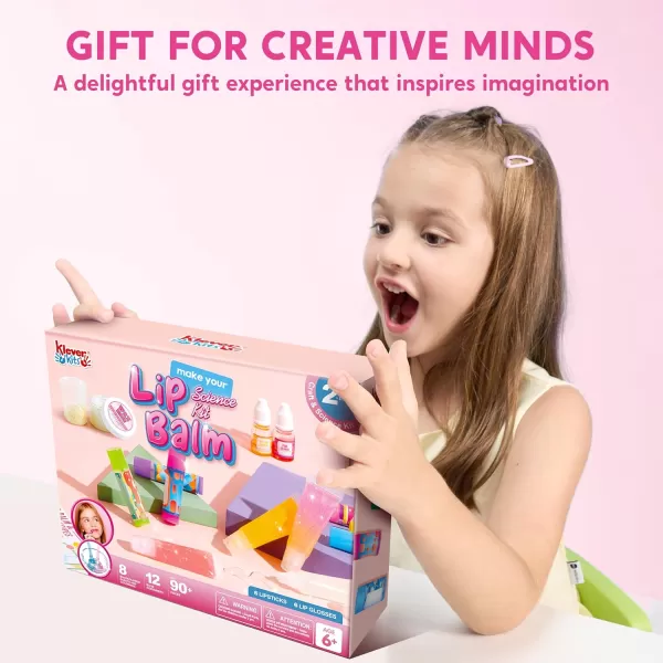 Klever Kits 2in1 Lip Balm Making Kit for Kids Make Your Own Lip Balm DIY Lip Gloss Set for Kids Science Kit with Flavoring Scents DIY Makeup Set Present for Girls 6 and Up