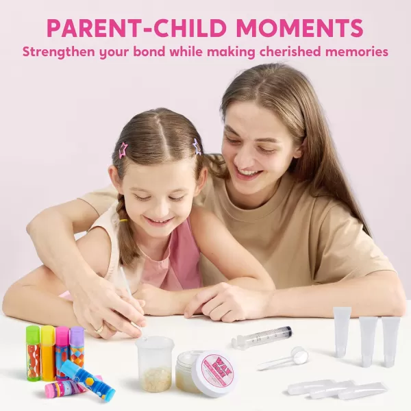 Klever Kits 2in1 Lip Balm Making Kit for Kids Make Your Own Lip Balm DIY Lip Gloss Set for Kids Science Kit with Flavoring Scents DIY Makeup Set Present for Girls 6 and Up