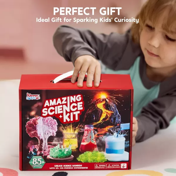 Klever Kits Amazing Science Kits 85 Experiments Educational Toys STEM Activities with Erupting Volcano and Growing Crystal Tree for Kids Aged 6 7 8