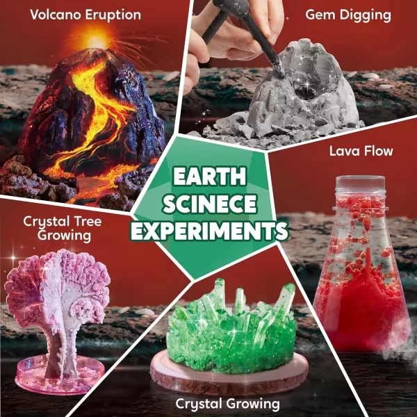 Klever Kits Amazing Science Kits 85 Experiments Educational Toys STEM Activities with Erupting Volcano and Growing Crystal Tree for Kids Aged 6 7 8