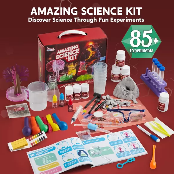 Klever Kits Amazing Science Kits 85 Experiments Educational Toys STEM Activities with Erupting Volcano and Growing Crystal Tree for Kids Aged 6 7 8