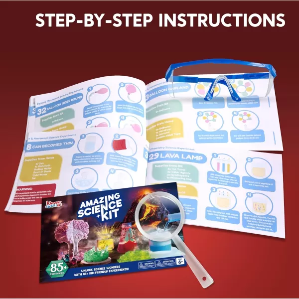 Klever Kits Amazing Science Kits 85 Experiments Educational Toys STEM Activities with Erupting Volcano and Growing Crystal Tree for Kids Aged 6 7 8