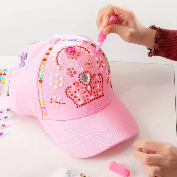 Klever Kits Decorate Your Own Baseball Cap with 7 Sheets Gems Stickers Art ampamp Crafts Kit for Kids Fun Creative DIY Toys for Kids Girls