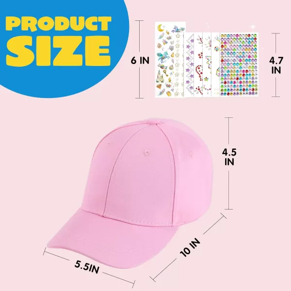 Klever Kits Decorate Your Own Baseball Cap with 7 Sheets Gems Stickers Art ampamp Crafts Kit for Kids Fun Creative DIY Toys for Kids Girls