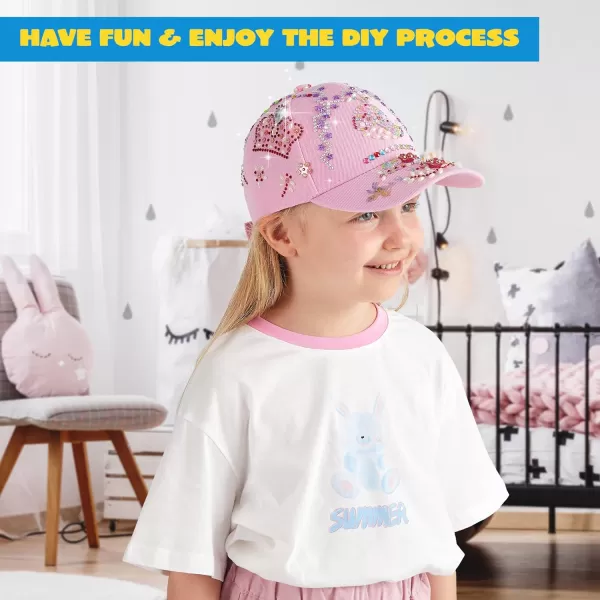 Klever Kits Decorate Your Own Baseball Cap with 7 Sheets Gems Stickers Art ampamp Crafts Kit for Kids Fun Creative DIY Toys for Kids Girls