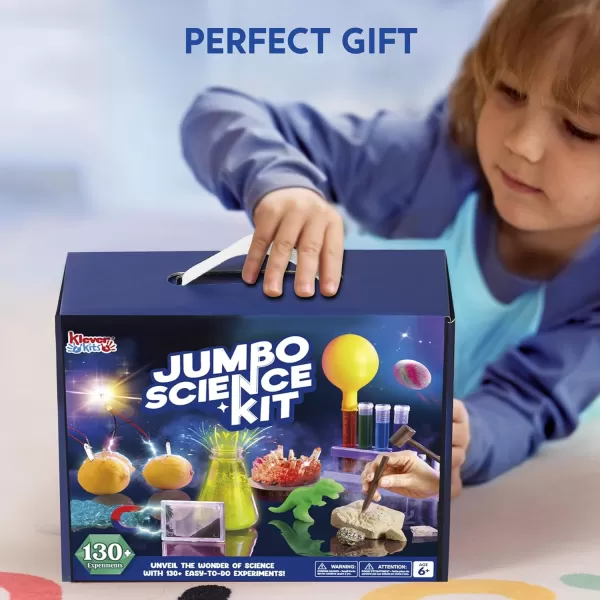 Klever Kits Jumbo Science Kits 130 Experiments Educational Toys STEM Activities with Growing Crystal Tree Fruit Circuits and Chemistry Set Christmas Birthday Gifts for Kids