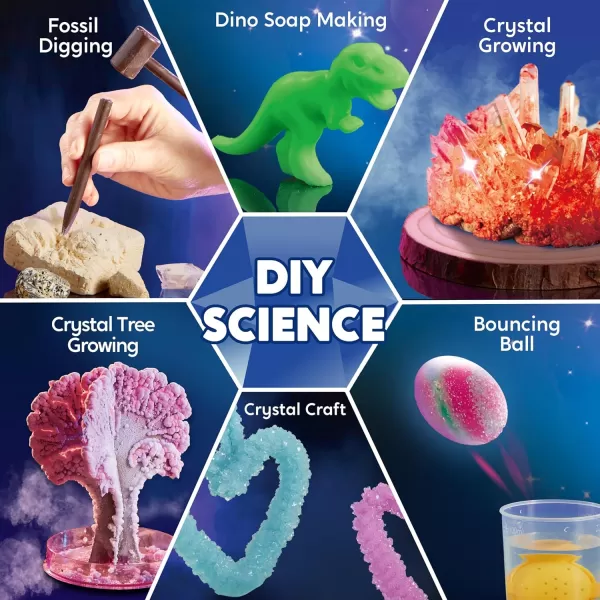 Klever Kits Jumbo Science Kits 130 Experiments Educational Toys STEM Activities with Growing Crystal Tree Fruit Circuits and Chemistry Set Christmas Birthday Gifts for Kids