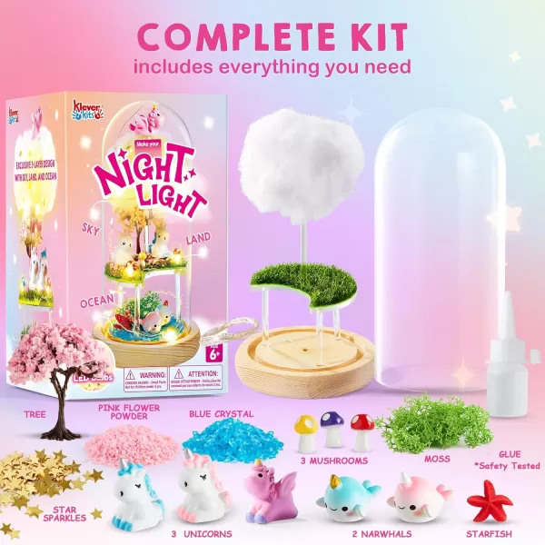 Make Your Own Unicorn Night Light  Birthday Crafts Gifts for Girls Kids Unicorns Terrarium Kit for Kids 3in1 Unicorn Toys Presents Arts and Crafts for Kids Age 6 7 812 Year Old Girl