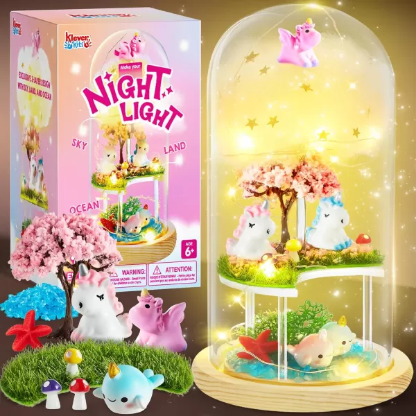 Make Your Own Unicorn Night Light  Birthday Crafts Gifts for Girls Kids Unicorns Terrarium Kit for Kids 3in1 Unicorn Toys Presents Arts and Crafts for Kids Age 6 7 812 Year Old Girl