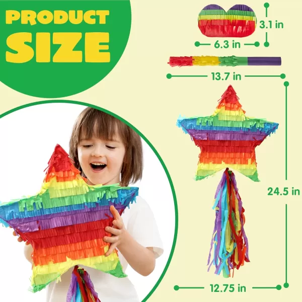 Mermaid Tail Pinata with Plastic Bat and Paper Blindfold for Fun Fiesta Taco Party Supplies Photo Props Mexican Theme Decoration Carnivals Festivals Girl Kids Birthday Parties 13W x 16H xStar