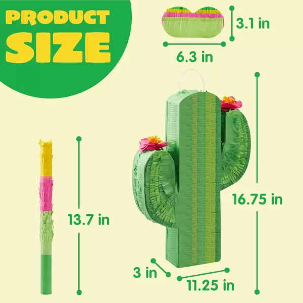 Mermaid Tail Pinata with Plastic Bat and Paper Blindfold for Fun Fiesta Taco Party Supplies Photo Props Mexican Theme Decoration Carnivals Festivals Girl Kids Birthday Parties 13W x 16H xCactus