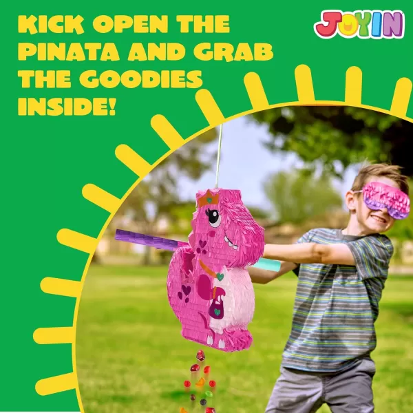 Mermaid Tail Pinata with Plastic Bat and Paper Blindfold for Fun Fiesta Taco Party Supplies Photo Props Mexican Theme Decoration Carnivals Festivals Girl Kids Birthday Parties 13W x 16H xDinosaur Girl
