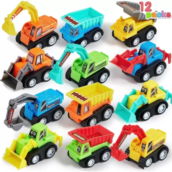 JOYIN 12Piece Mini Construction Car Set Plastic Unisex NonRiding Toy Vehicle Perfect for Imaginative Play and Parties