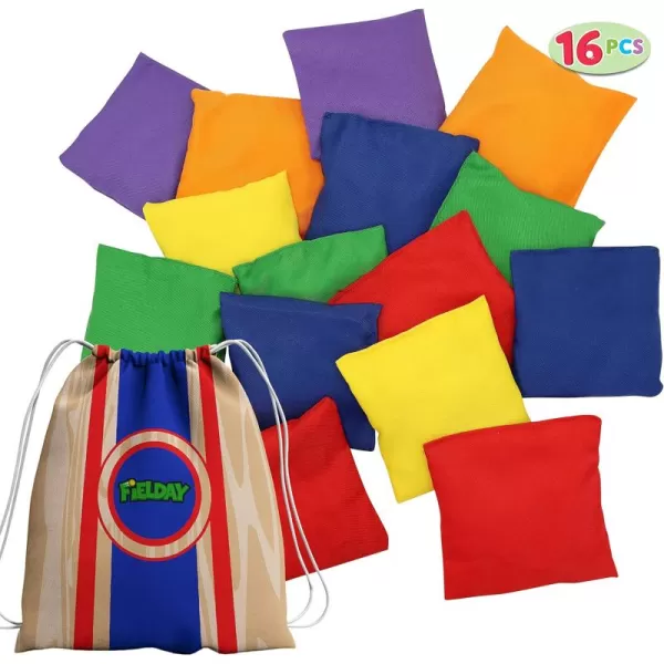 JOYIN 16 Cornhole Bean Bags for Tossing 47 x 47 Durable Nylon AllWeather Bean Bags Includes 15 Bean Bags and a Carry Bag Cornhole Game Set Party Game Supplies for Kids ampamp Adults