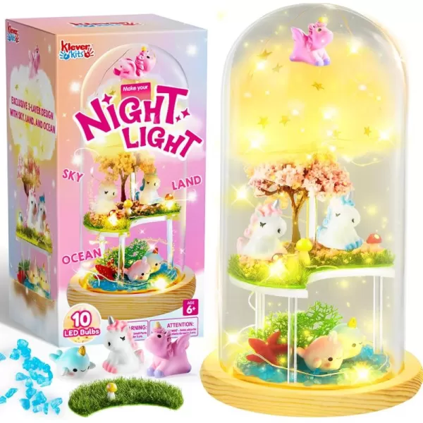 Make Your Own Unicorn Night Light  Birthday Crafts Gifts for Girls Kids Unicorns Terrarium Kit for Kids 3in1 Unicorn Toys Presents Arts and Crafts for Kids Age 6 7 812 Year Old Girl