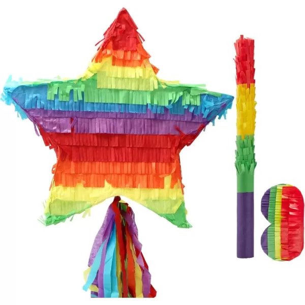 Mermaid Tail Pinata with Plastic Bat and Paper Blindfold for Fun Fiesta Taco Party Supplies Photo Props Mexican Theme Decoration Carnivals Festivals Girl Kids Birthday Parties 13W x 16H xStar