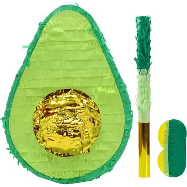 Mermaid Tail Pinata with Plastic Bat and Paper Blindfold for Fun Fiesta Taco Party Supplies Photo Props Mexican Theme Decoration Carnivals Festivals Girl Kids Birthday Parties 13W x 16H xAvocado
