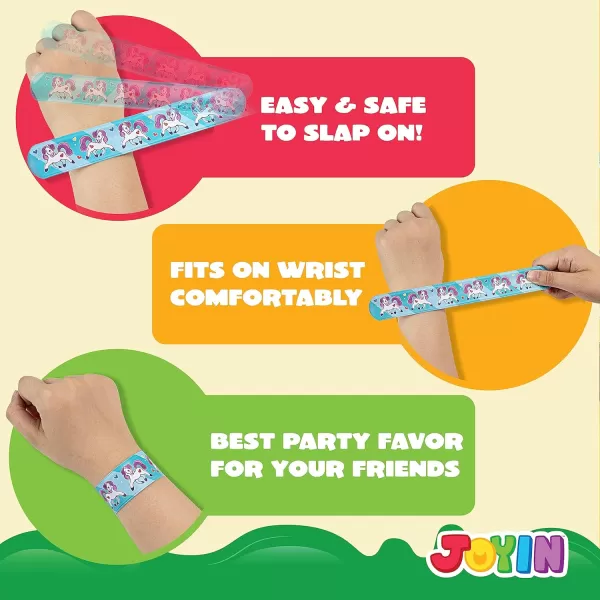 JOYIN 144 Pcs Slap Bracelets for Kids Bulk Wristbands with Animals Friendship Heart Print 36 Designs for kids Easter Party Favors Classroom Prizes Exchanging Gifts