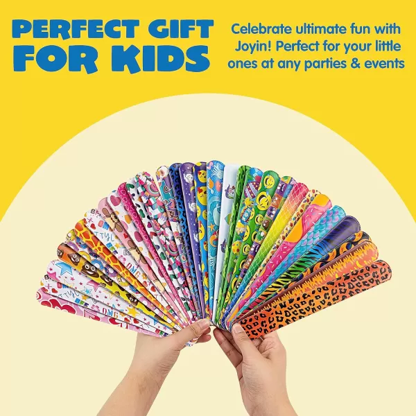 JOYIN 144 Pcs Slap Bracelets for Kids Bulk Wristbands with Animals Friendship Heart Print 36 Designs for kids Easter Party Favors Classroom Prizes Exchanging Gifts