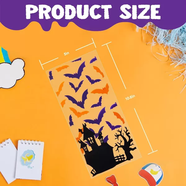 JOYIN 150 PCS Halloween Cellophane Candy Bags Clear Treat Bags with Twist Ties Trick or Treating Bags Halloween Goodie Bags Non Candy Cookie Bags for Kids Halloween Party Favors Supplies