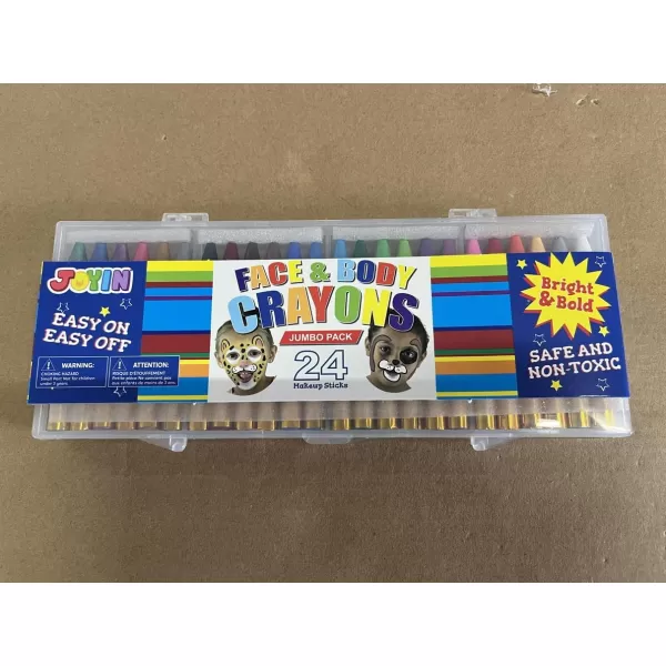 JOYIN 24 Colors Face Paint Safe ampamp NonToxic Face and Body Crayons Large Size 3 inch Ultimate Party Pack Including 6 Metallic Colors for Birthday Toy Makeup Party Suppiles Gifts for Kids Girls Boys