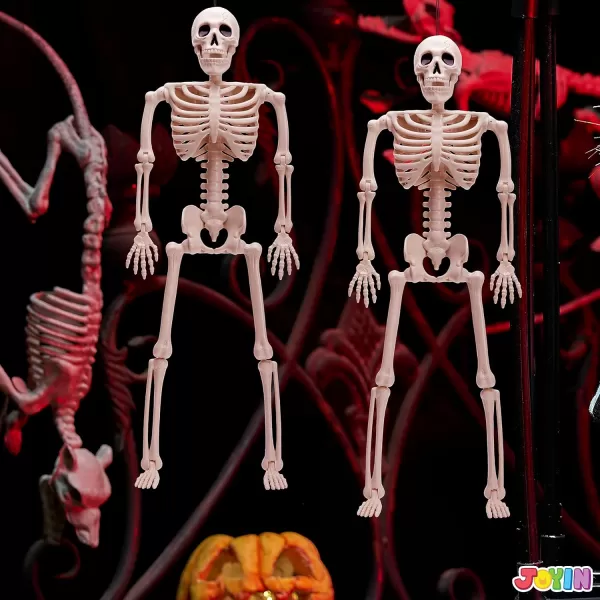 JOYIN 3 PCS 16 Inches Halloween Hanging Skeletons Full Body Posable Joints Movable Plastic Bones for Halloween Party Outdoor Indoor Decor Yard Patio Lawn Garden Props Decorations24 inches