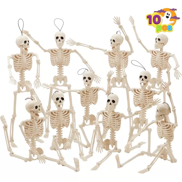 JOYIN 3 PCS 16 Inches Halloween Hanging Skeletons Full Body Posable Joints Movable Plastic Bones for Halloween Party Outdoor Indoor Decor Yard Patio Lawn Garden Props Decorations16 inches