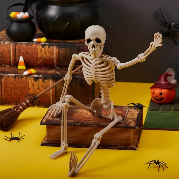 JOYIN 3 PCS 16 Inches Halloween Hanging Skeletons Full Body Posable Joints Movable Plastic Bones for Halloween Party Outdoor Indoor Decor Yard Patio Lawn Garden Props Decorations16 inches