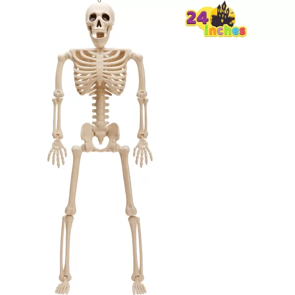 JOYIN 3 PCS 16 Inches Halloween Hanging Skeletons Full Body Posable Joints Movable Plastic Bones for Halloween Party Outdoor Indoor Decor Yard Patio Lawn Garden Props Decorations24 inches