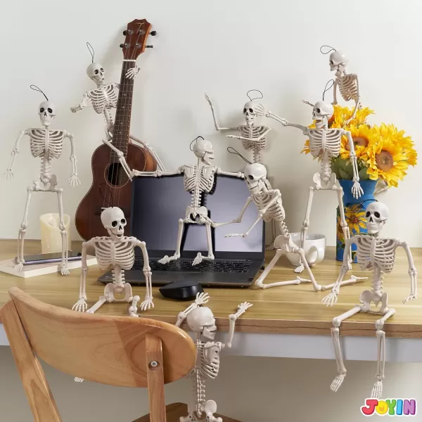 JOYIN 3 PCS 16 Inches Halloween Hanging Skeletons Full Body Posable Joints Movable Plastic Bones for Halloween Party Outdoor Indoor Decor Yard Patio Lawn Garden Props Decorations16 inches