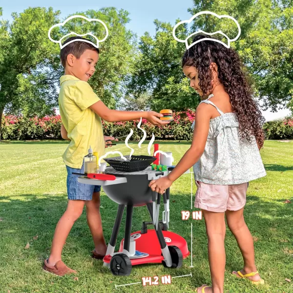 JOYIN 34 PCS Kitchen Toy Set Toy BBQ Grill Set Cooking Toy Set Little Chef Play Kids Grill Playset Interactive BBQ Toy Set for Kids Christmas Birthday Gift for Boys Girls Kids