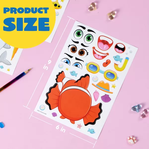 JOYIN 36 PCS 9quotx6quot Make a face Stickers for Kids Make Your Own Animal Mix and Match Sticker Sheets with Safaris Sea and Fantasy Animals Kids Crafts Party Favors Goodie Bags Stuffers for KidsMixed Animals