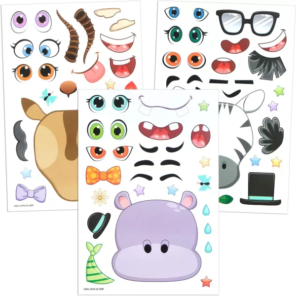 JOYIN 36 PCS 9quotx6quot Make a face Stickers for Kids Make Your Own Animal Mix and Match Sticker Sheets with Safaris Sea and Fantasy Animals Kids Crafts Party Favors Goodie Bags Stuffers for KidsSafaris Animals