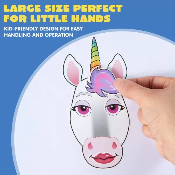 JOYIN 36 PCS 9quotx6quot Make a face Stickers for Kids Make Your Own Animal Mix and Match Sticker Sheets with Safaris Sea and Fantasy Animals Kids Crafts Party Favors Goodie Bags Stuffers for KidsUnicorn Fantasy