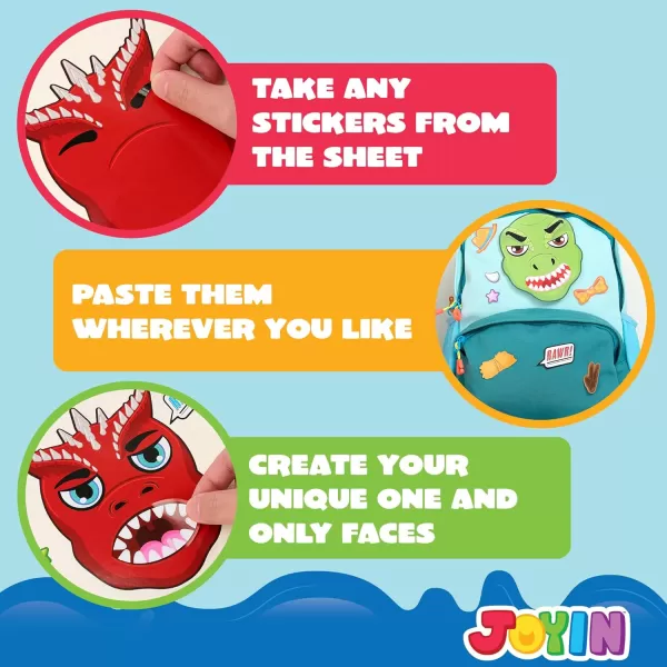 JOYIN 36 PCS 9quotx6quot Make a face Stickers for Kids Make Your Own Animal Mix and Match Sticker Sheets with Safaris Sea and Fantasy Animals Kids Crafts Party Favors Goodie Bags Stuffers for KidsDinosaur Animals