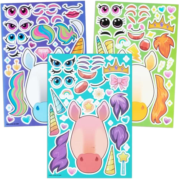 JOYIN 36 PCS 9quotx6quot Make a face Stickers for Kids Make Your Own Animal Mix and Match Sticker Sheets with Safaris Sea and Fantasy Animals Kids Crafts Party Favors Goodie Bags Stuffers for KidsUnicorn Fantasy