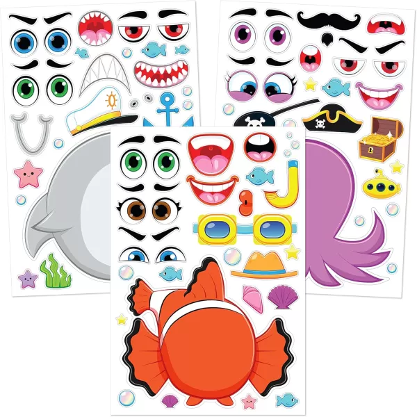 JOYIN 36 PCS 9quotx6quot Make a face Stickers for Kids Make Your Own Animal Mix and Match Sticker Sheets with Safaris Sea and Fantasy Animals Kids Crafts Party Favors Goodie Bags Stuffers for KidsMixed Animals