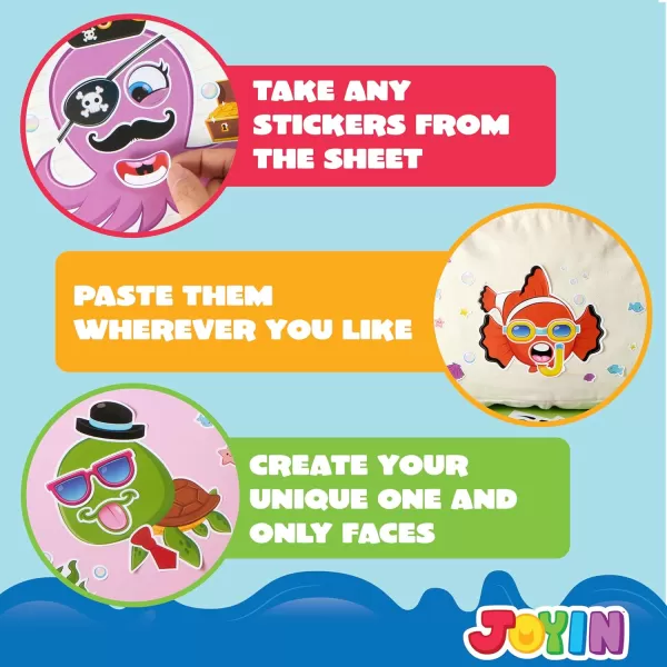 JOYIN 36 PCS 9quotx6quot Make a face Stickers for Kids Make Your Own Animal Mix and Match Sticker Sheets with Safaris Sea and Fantasy Animals Kids Crafts Party Favors Goodie Bags Stuffers for KidsMixed Animals