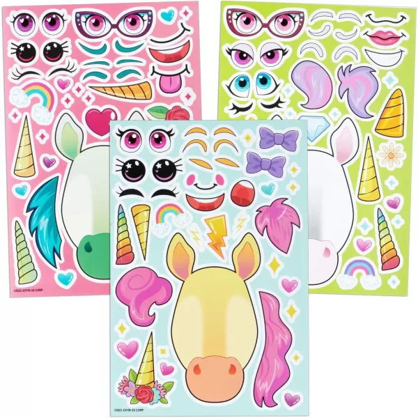 JOYIN 36 PCS 9quotx6quot Make a face Stickers for Kids Make Your Own Animal Mix and Match Sticker Sheets with Safaris Sea and Fantasy Animals Kids Crafts Party Favors Goodie Bags Stuffers for KidsUnicorn Fantasy