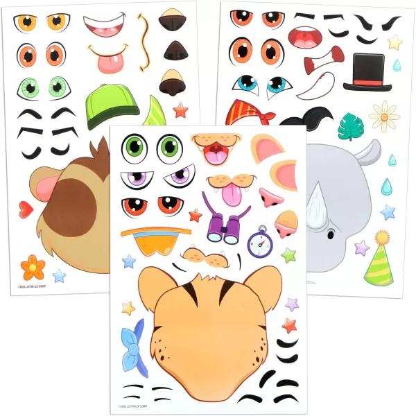 JOYIN 36 PCS 9quotx6quot Make a face Stickers for Kids Make Your Own Animal Mix and Match Sticker Sheets with Safaris Sea and Fantasy Animals Kids Crafts Party Favors Goodie Bags Stuffers for KidsSafaris Animals