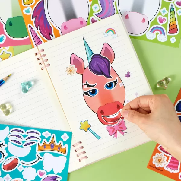 JOYIN 36 PCS 9quotx6quot Make a face Stickers for Kids Make Your Own Animal Mix and Match Sticker Sheets with Safaris Sea and Fantasy Animals Kids Crafts Party Favors Goodie Bags Stuffers for KidsUnicorn Fantasy