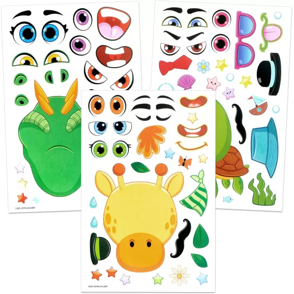JOYIN 36 PCS 9quotx6quot Make a face Stickers for Kids Make Your Own Animal Mix and Match Sticker Sheets with Safaris Sea and Fantasy Animals Kids Crafts Party Favors Goodie Bags Stuffers for KidsMixed Animals
