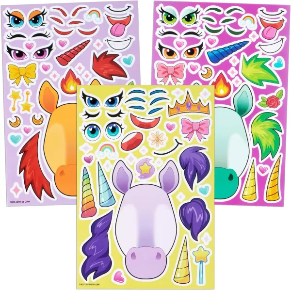 JOYIN 36 PCS 9quotx6quot Make a face Stickers for Kids Make Your Own Animal Mix and Match Sticker Sheets with Safaris Sea and Fantasy Animals Kids Crafts Party Favors Goodie Bags Stuffers for KidsUnicorn Fantasy