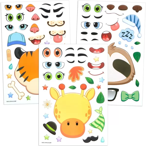JOYIN 36 PCS 9quotx6quot Make a face Stickers for Kids Make Your Own Animal Mix and Match Sticker Sheets with Safaris Sea and Fantasy Animals Kids Crafts Party Favors Goodie Bags Stuffers for KidsSafaris Animals