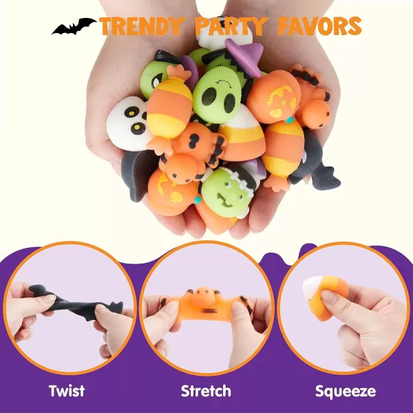 JOYIN 36 Pcs Halloween Mochi Squishy Toy in Blind Bags with 12 Halloween Characters for Stress Relief Halloween Mystery Toy Surprise Bag for Kids Halloween Party Favors Halloween Goodie Fillers