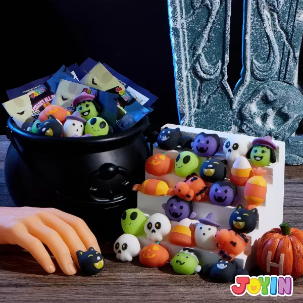JOYIN 36 Pcs Halloween Mochi Squishy Toy in Blind Bags with 12 Halloween Characters for Stress Relief Halloween Mystery Toy Surprise Bag for Kids Halloween Party Favors Halloween Goodie Fillers