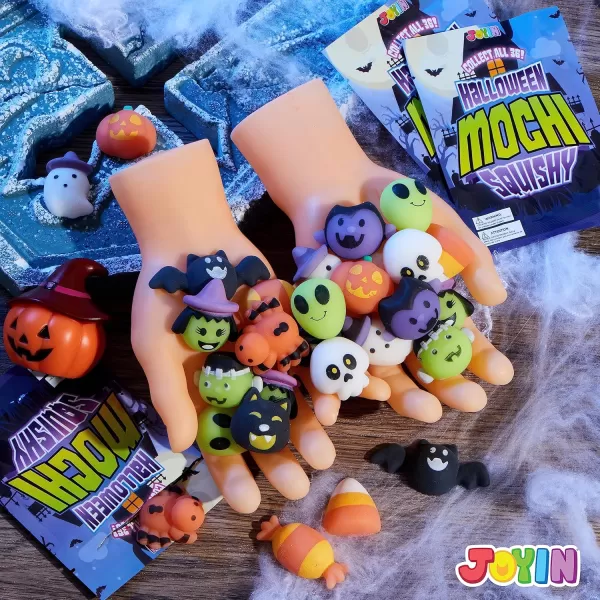 JOYIN 36 Pcs Halloween Mochi Squishy Toy in Blind Bags with 12 Halloween Characters for Stress Relief Halloween Mystery Toy Surprise Bag for Kids Halloween Party Favors Halloween Goodie Fillers