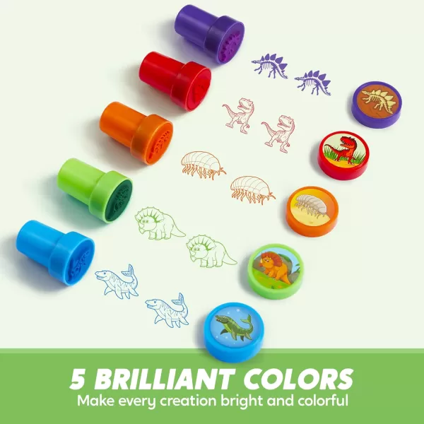 JOYIN 50 Pcs Assorted Stamps for Kids  SelfInk Stamps with 50 Designs for Birthday Party Favor Carnival Prizes School Stampers Goodie Bag Halloween Christmas Zoo Holiday StampersDinosaur