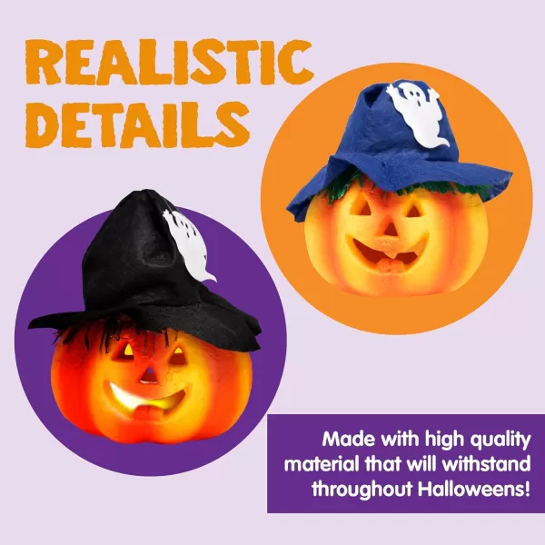 JOYIN 6 Pcs Light Up Pumpkins Decor Jack O Lantern Halloween Decorations Outdoor Indoor Decor JackoLantern Foam Pumpkin Large Trick Or Treat Bucket Party Favors Supplies
